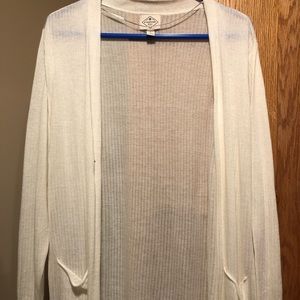 L white cardigan